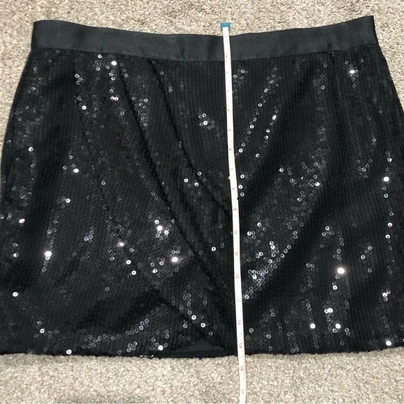 Gudi Faux Wrap Black Sequin Skirt - Picture 11 of 16